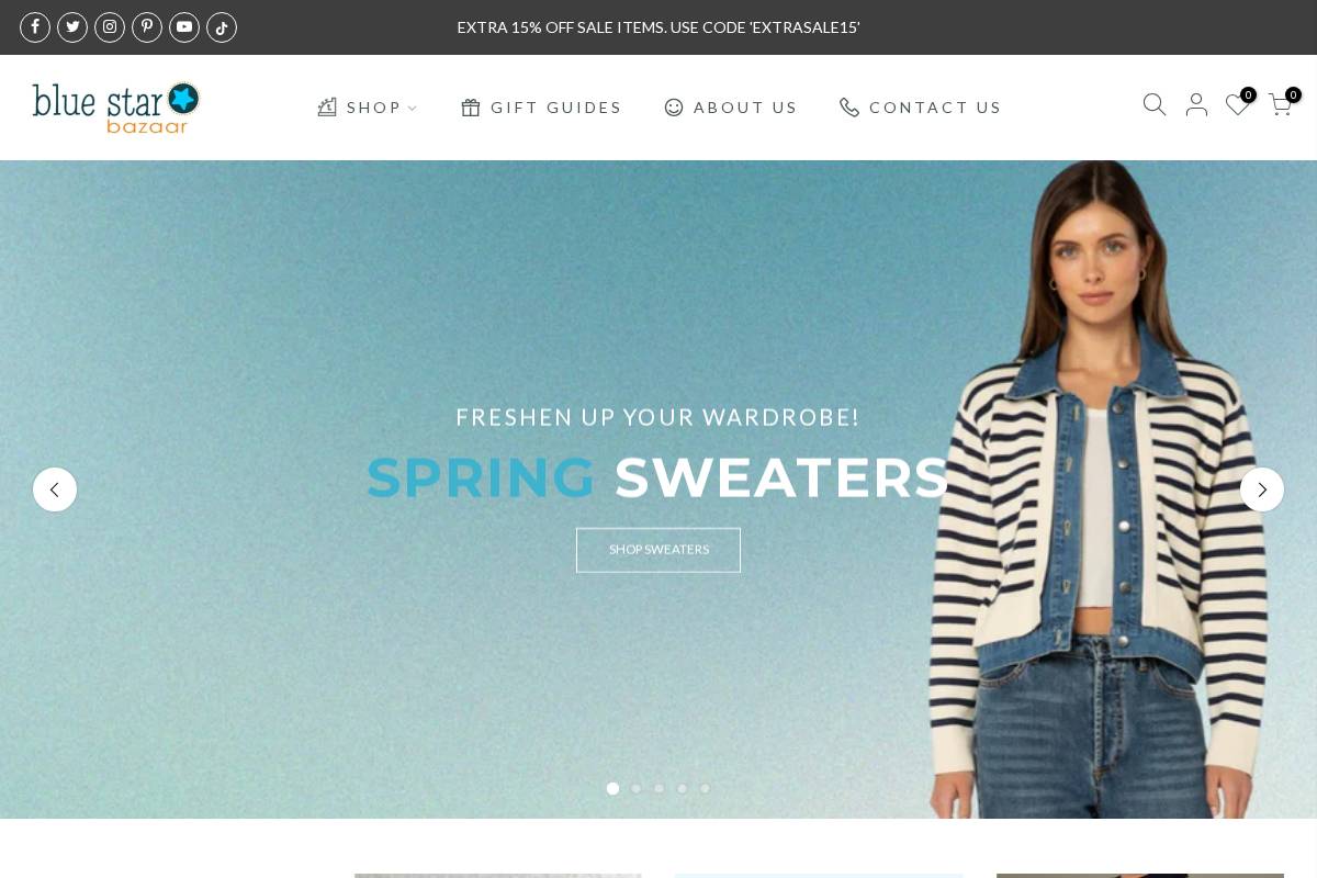 bluestarbazaar.com homepage screenshot