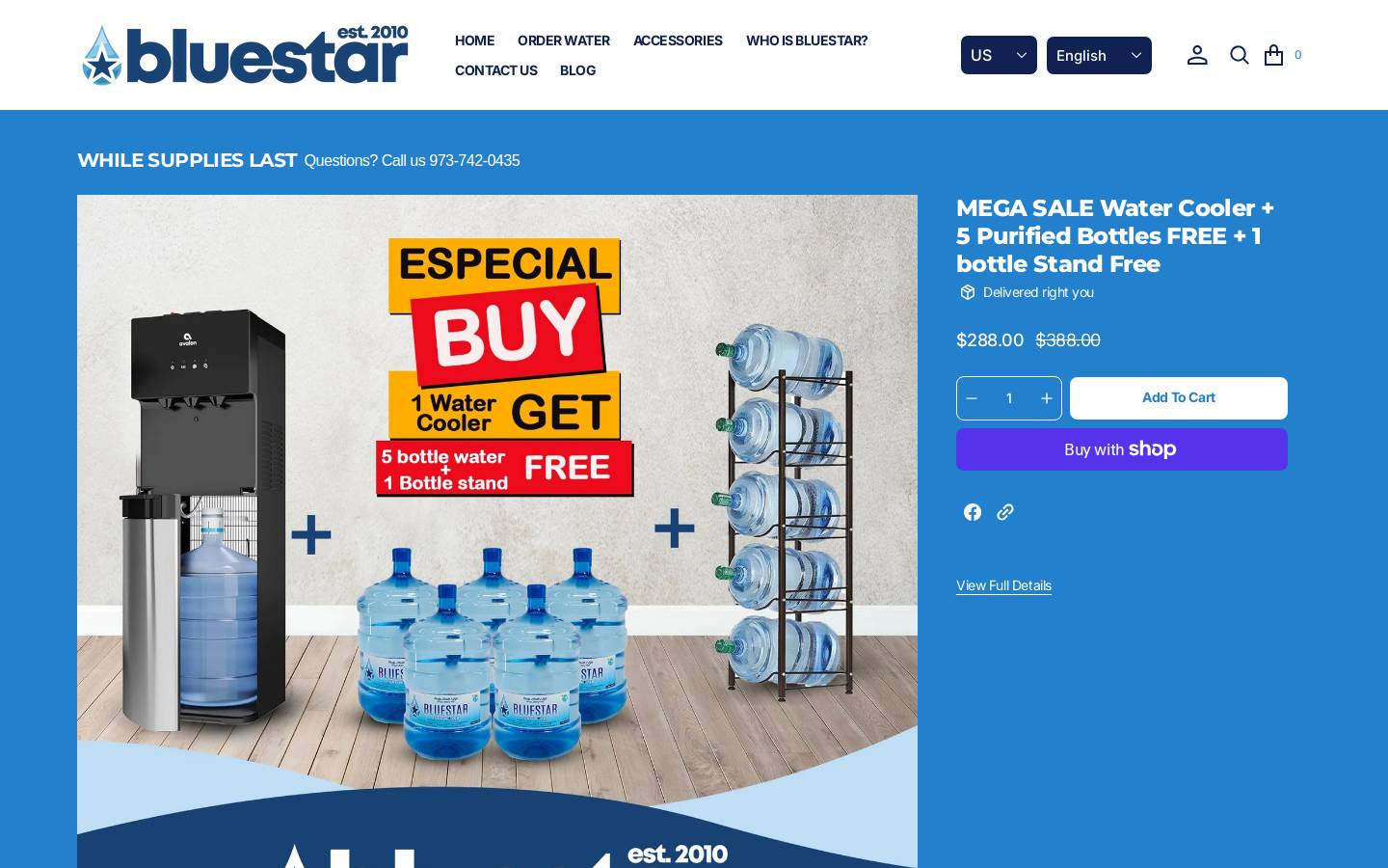 bluestarpurewater.com homepage screenshot