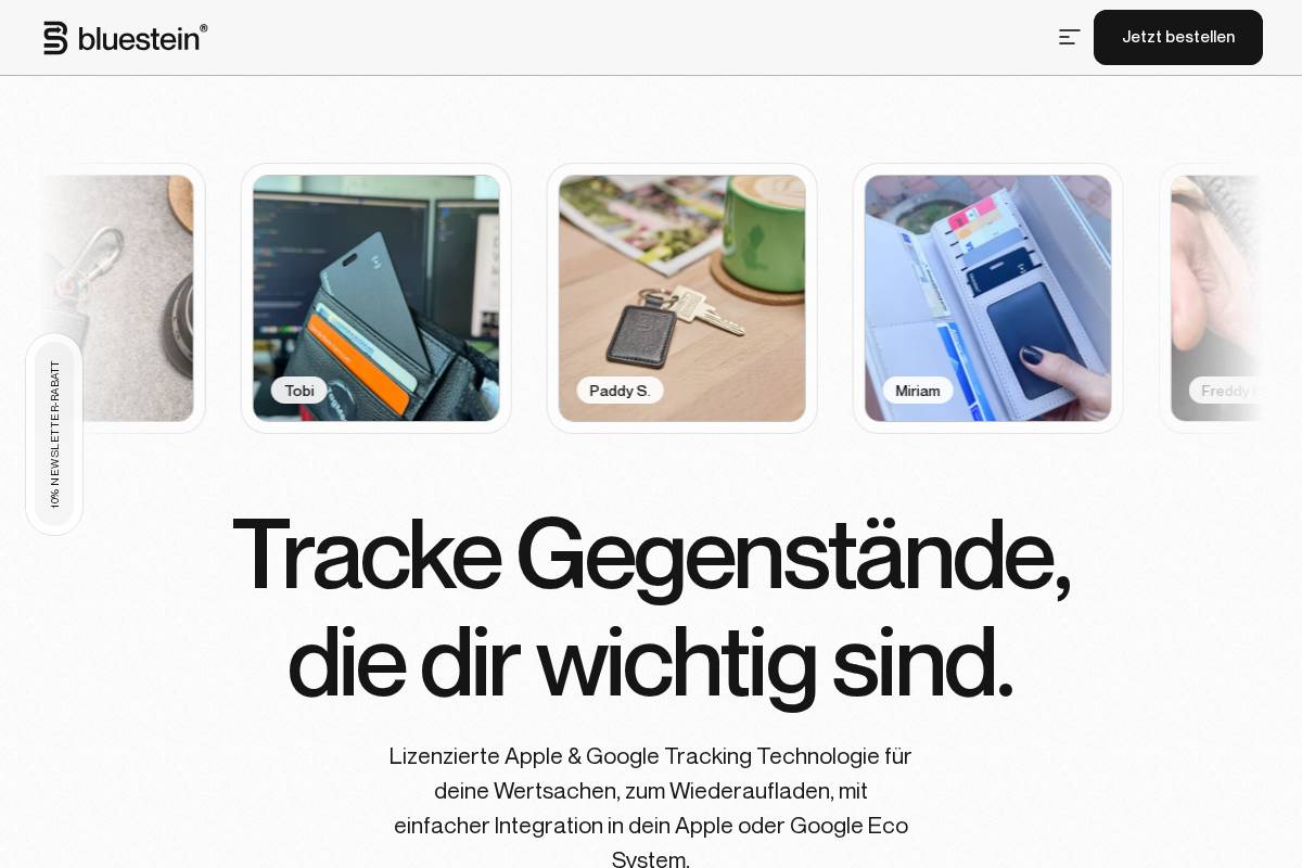 Bluestein GmbH homepage screenshot
