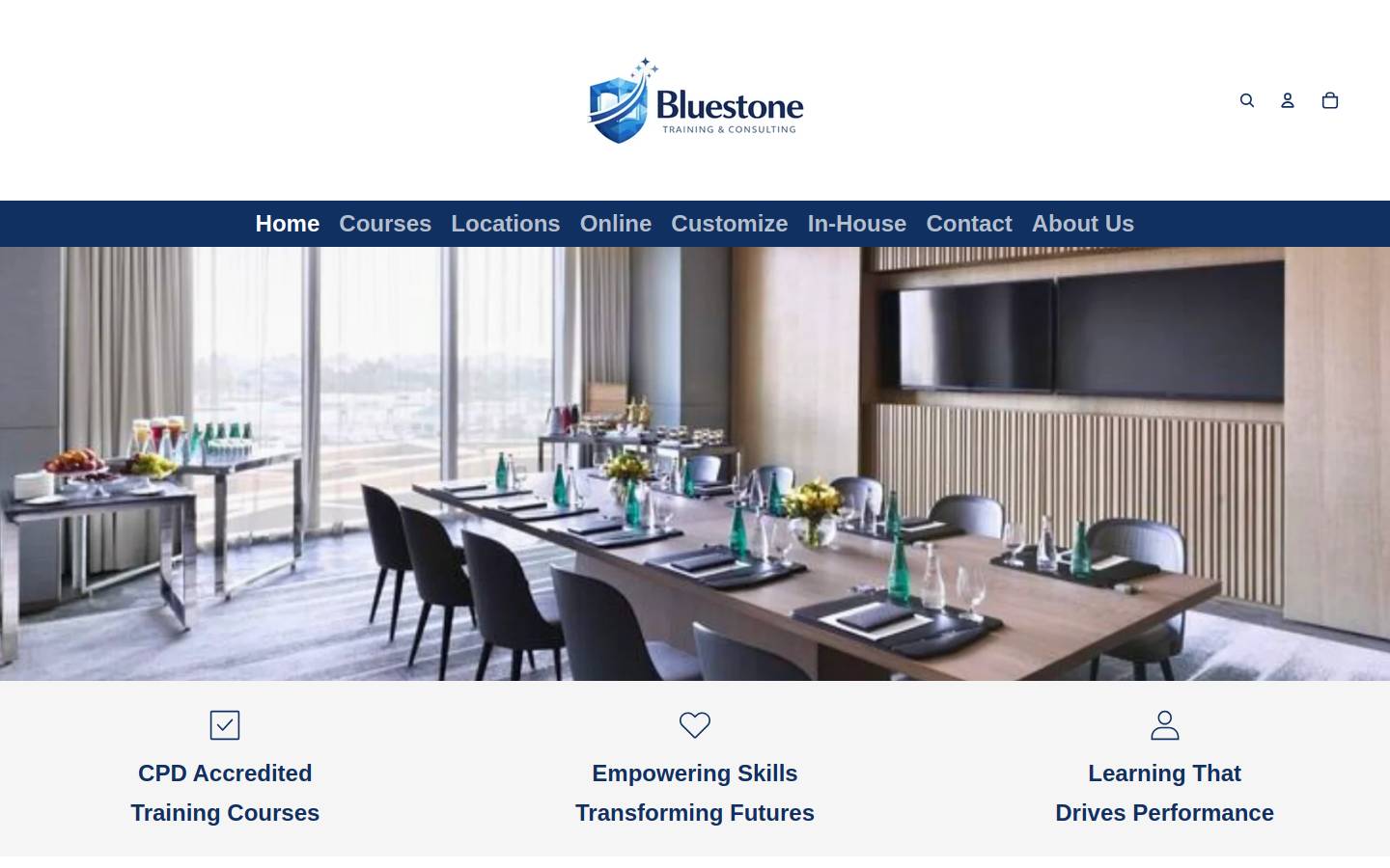 bluestonetraining.com homepage screenshot
