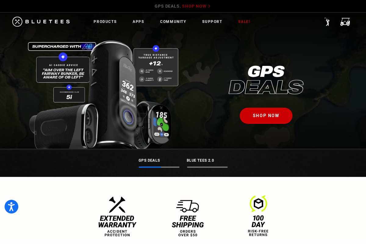 blueteesgolf.com homepage screenshot