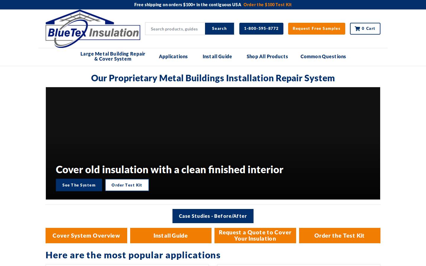 bluetexinsulation.com homepage screenshot