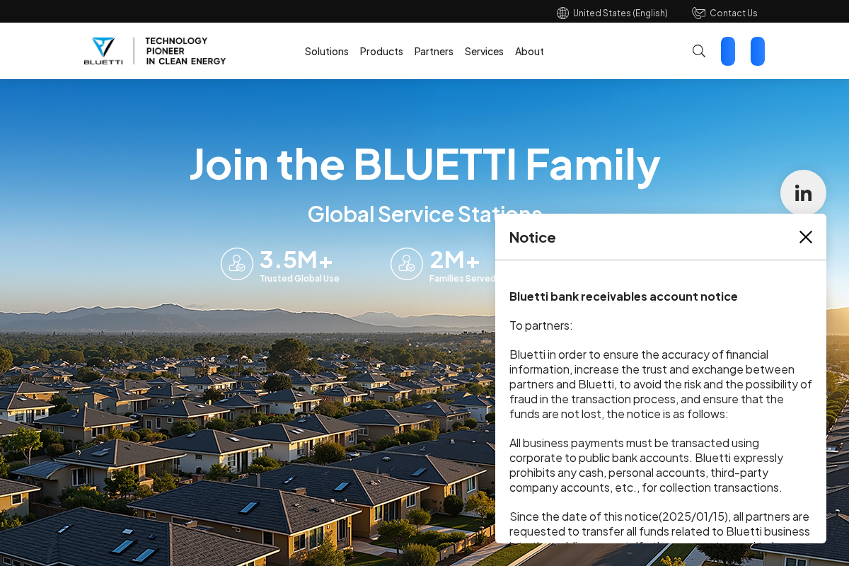 Bluetti homepage screenshot