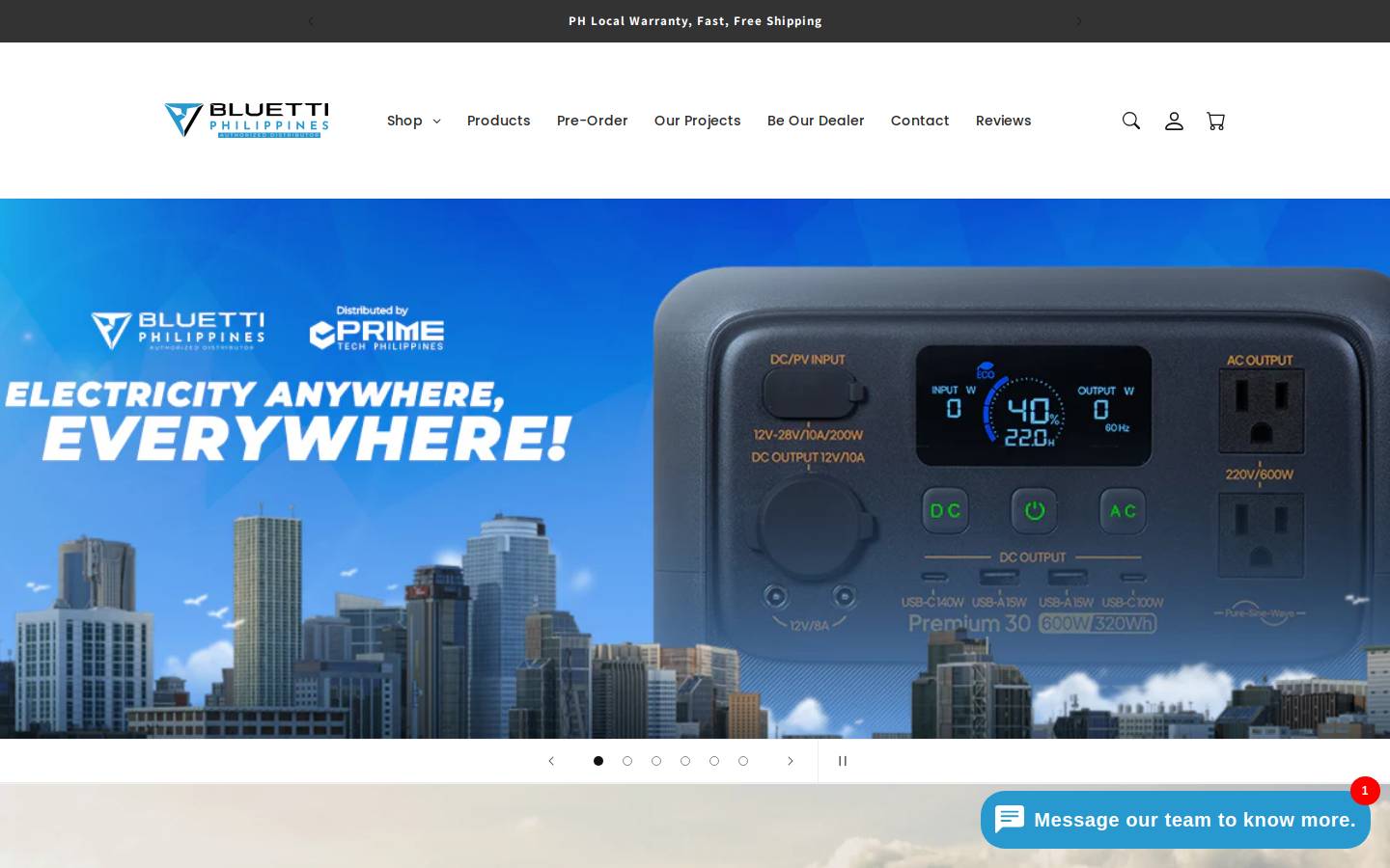 bluettiphilippines.com homepage screenshot