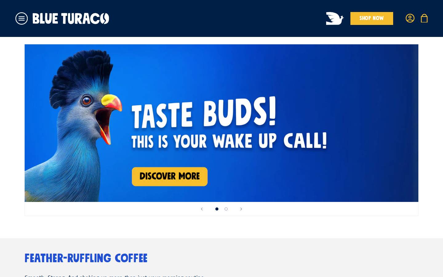 blueturacocoffee.com homepage screenshot