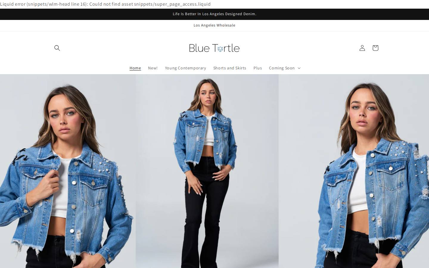 blueturtledenim.com homepage screenshot