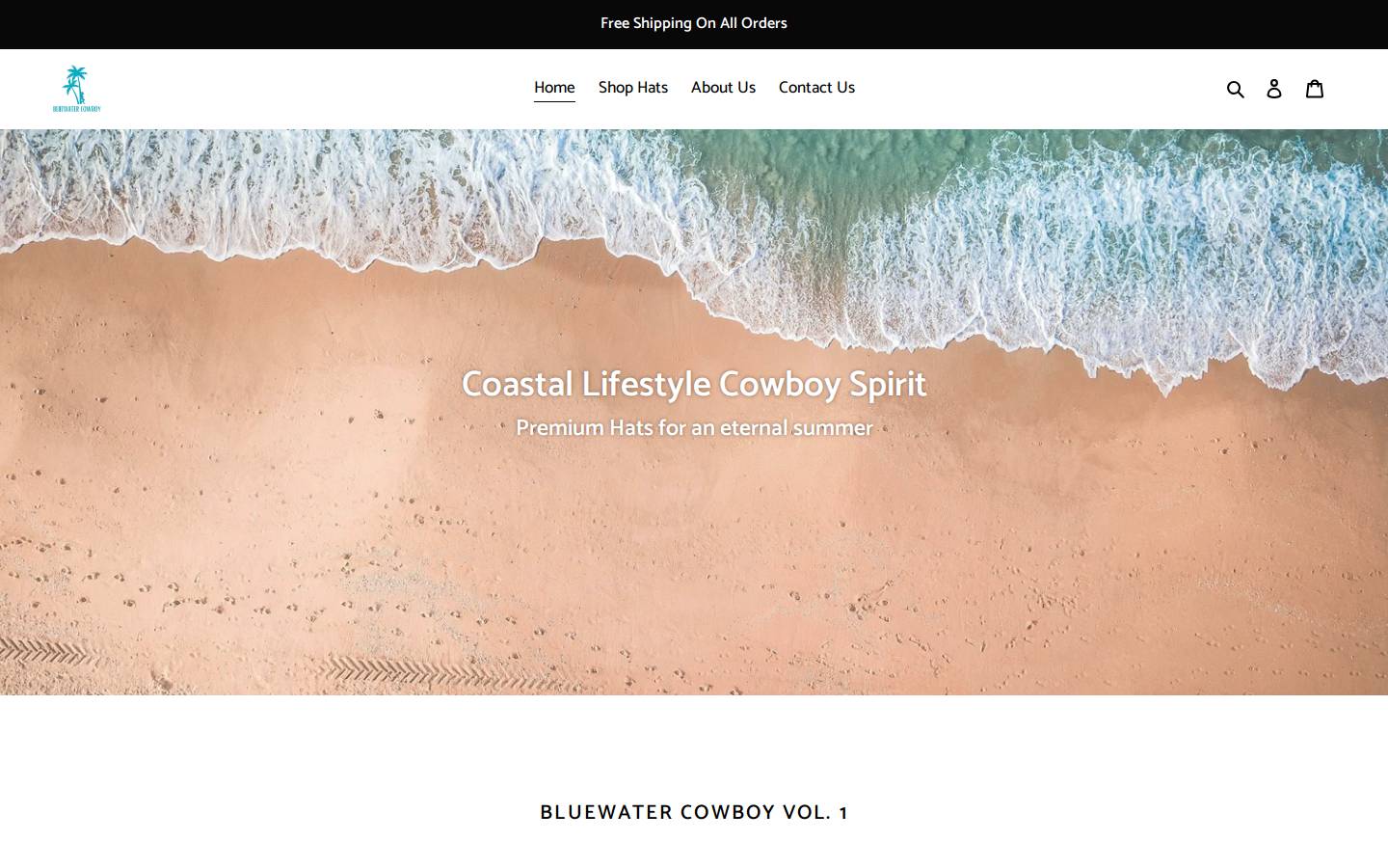 bluewatercowboyco.com homepage screenshot