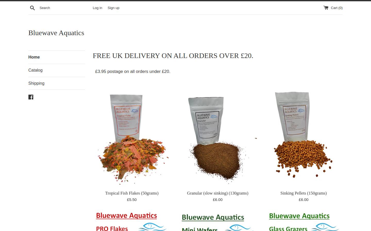 Bluewaveaquatics homepage screenshot
