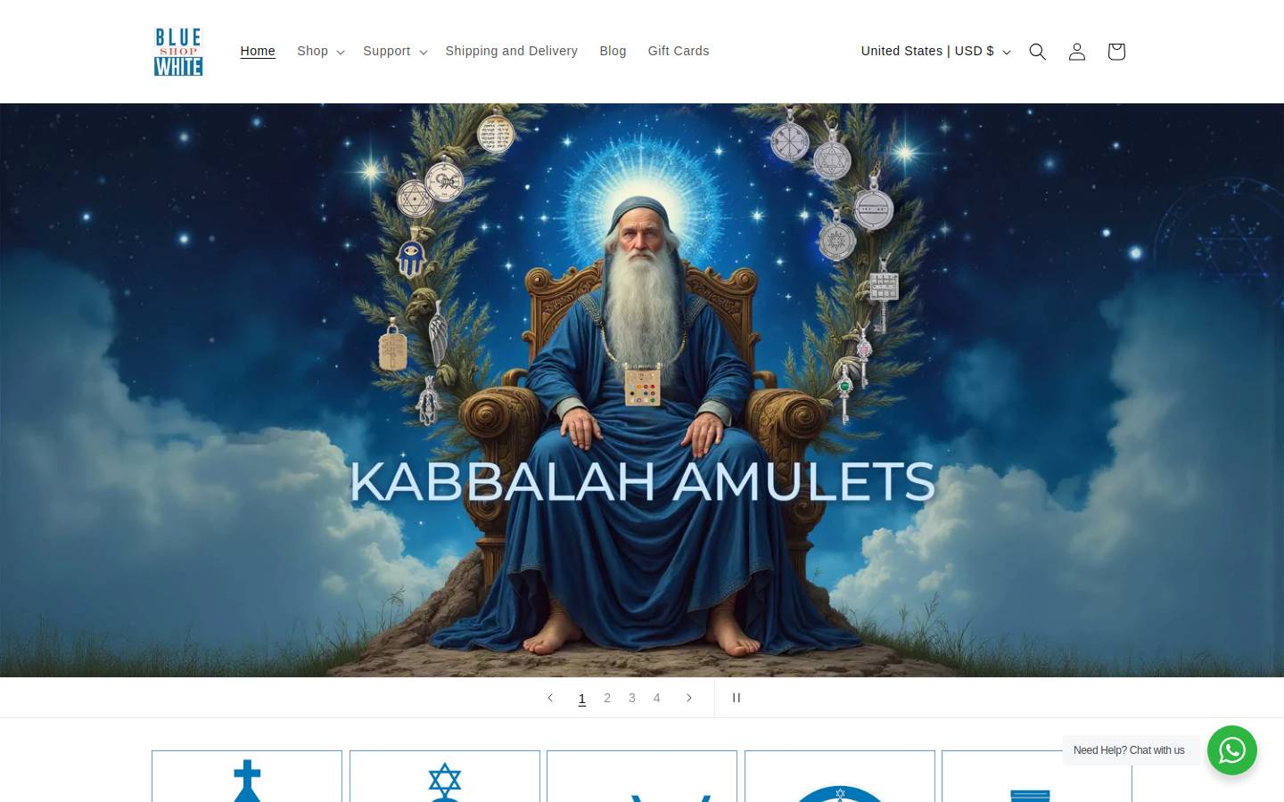 bluewhiteshop.com homepage screenshot