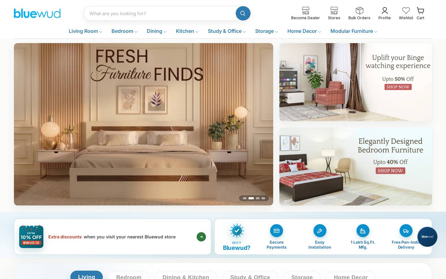 bluewud.com homepage screenshot