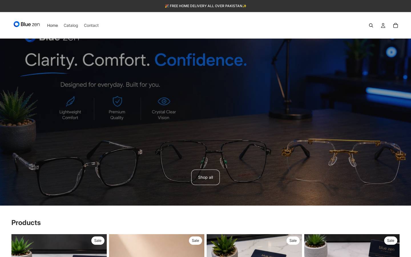 bluezen.shop homepage screenshot