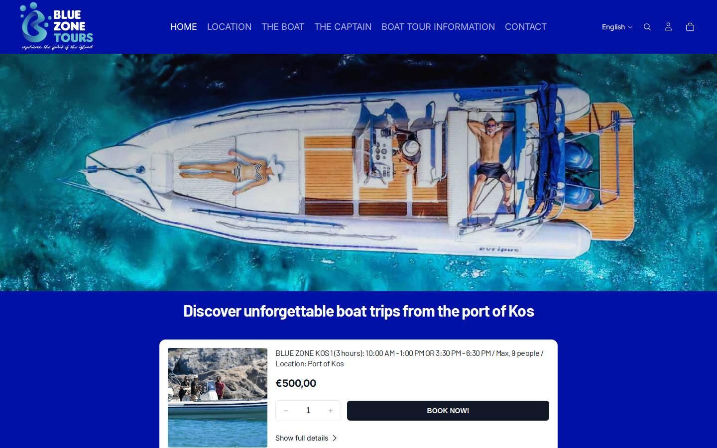 bluezonekos.com homepage screenshot