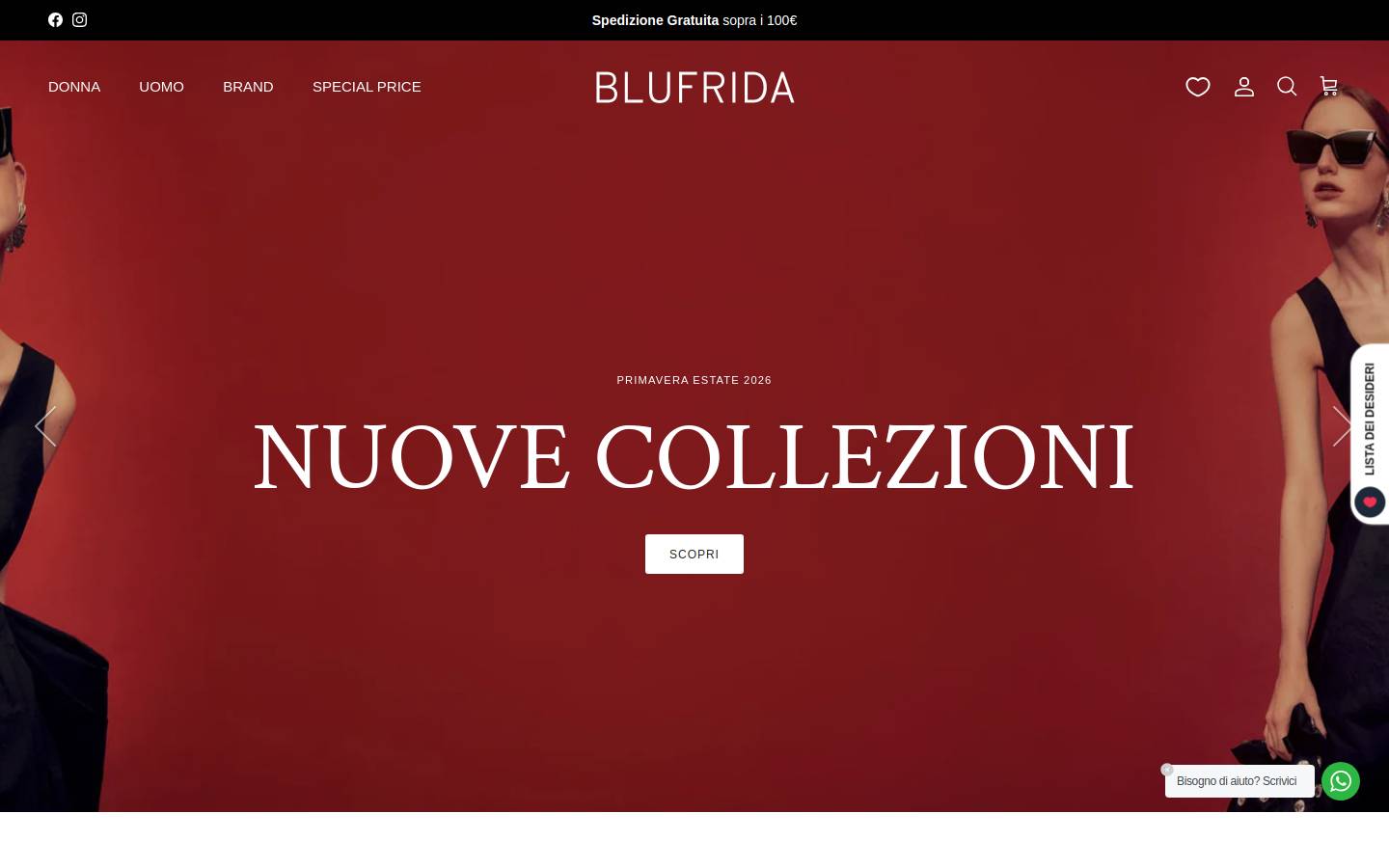 blufrida.it homepage screenshot