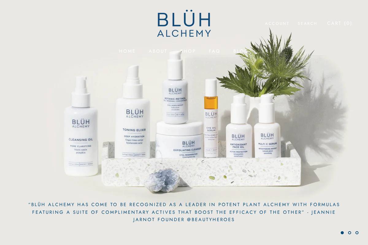 bluhalchemy.com homepage screenshot