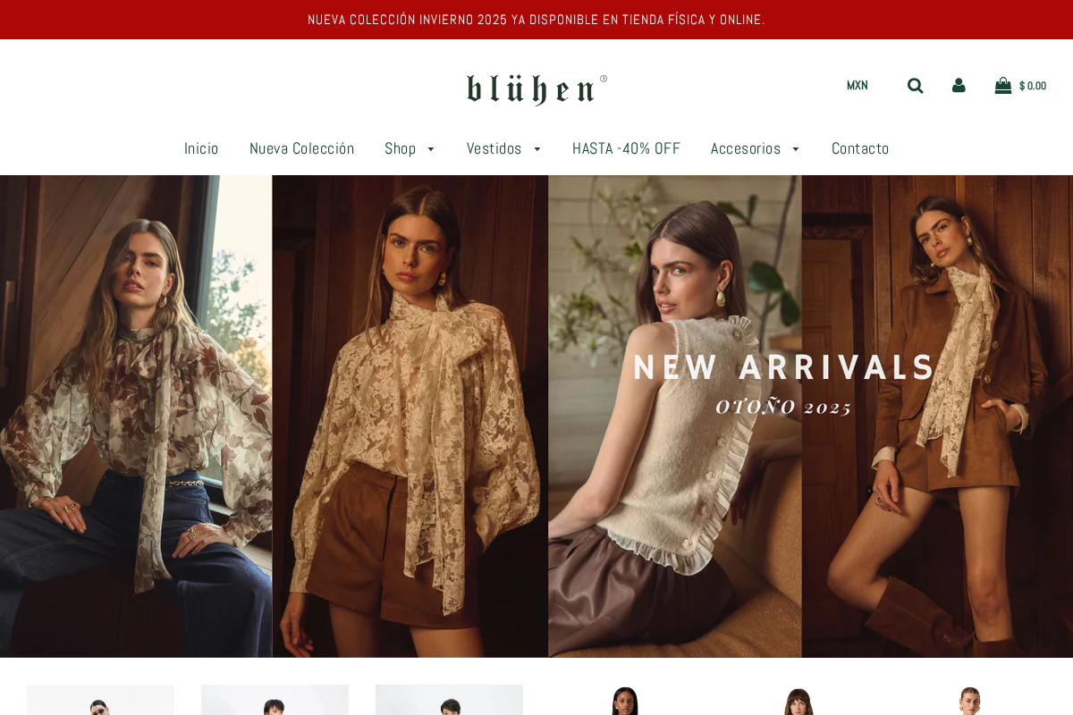 Blühen homepage screenshot