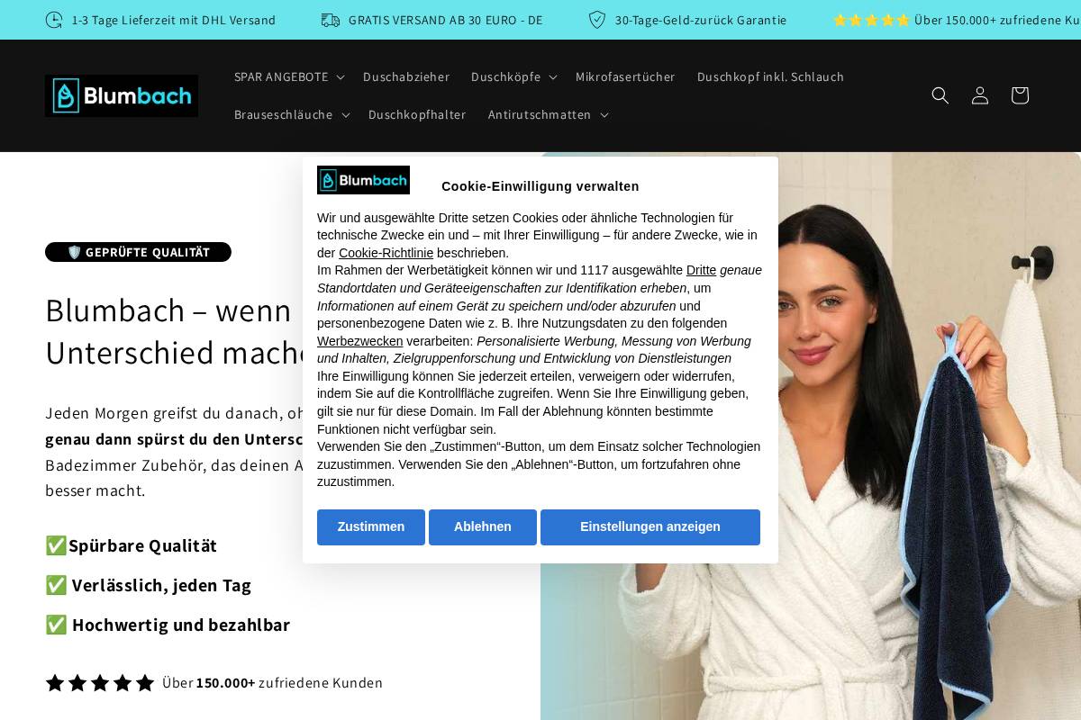 blumbach-shop.de homepage screenshot