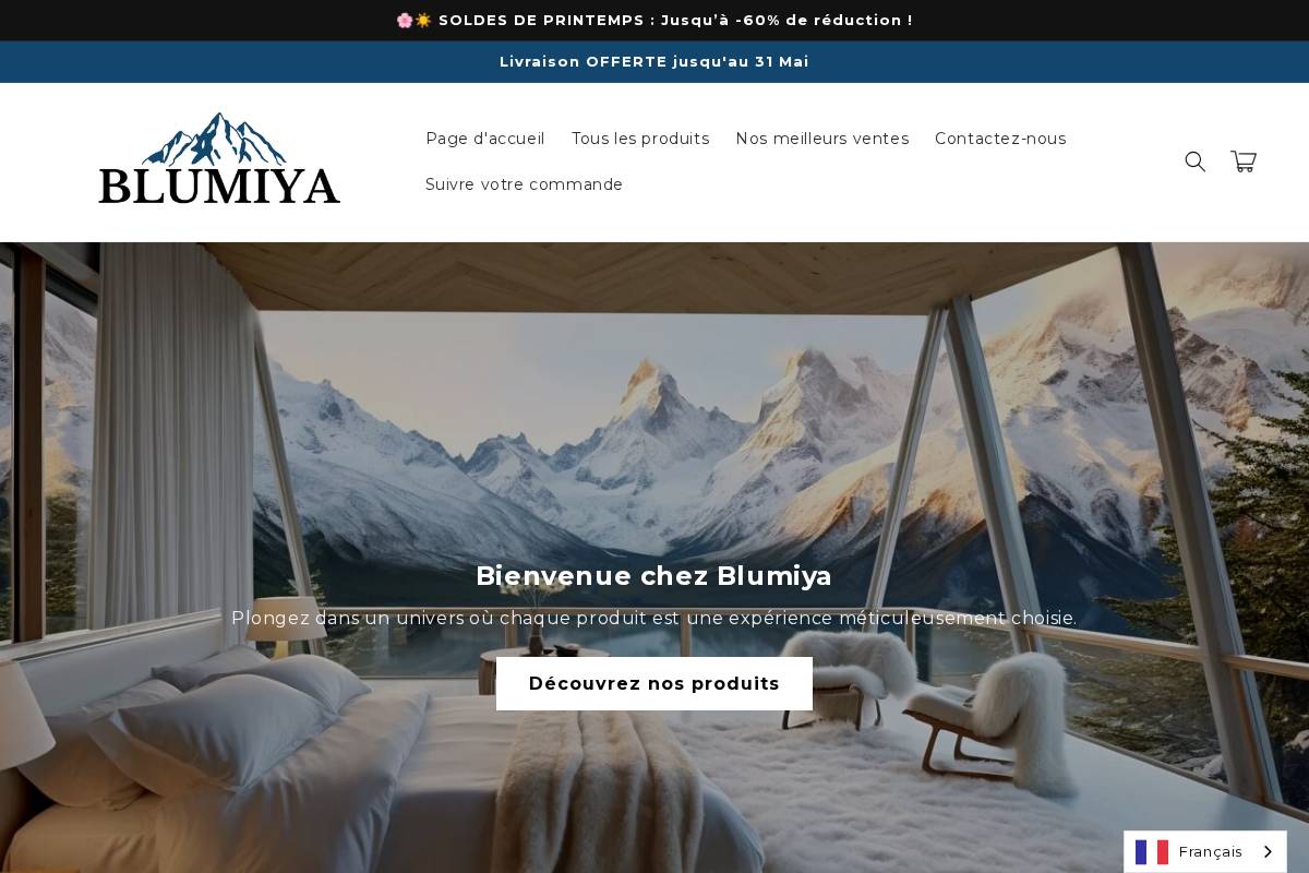 Blumiya Swiss homepage screenshot