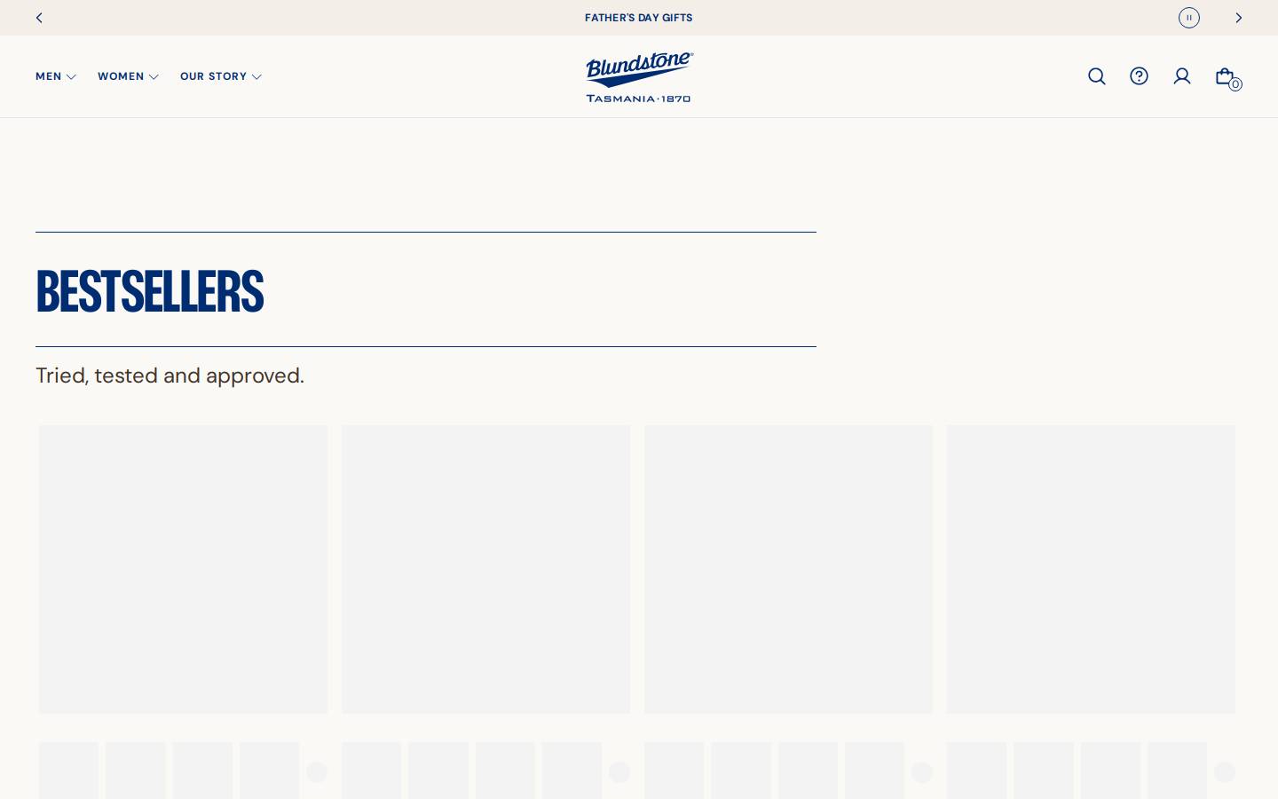 blundstone.co.il homepage screenshot