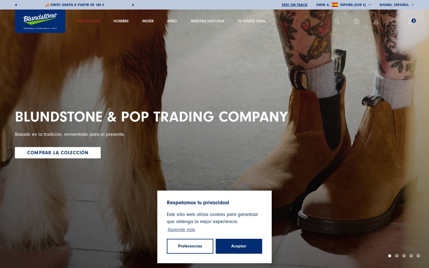 Blundstone USA homepage screenshot