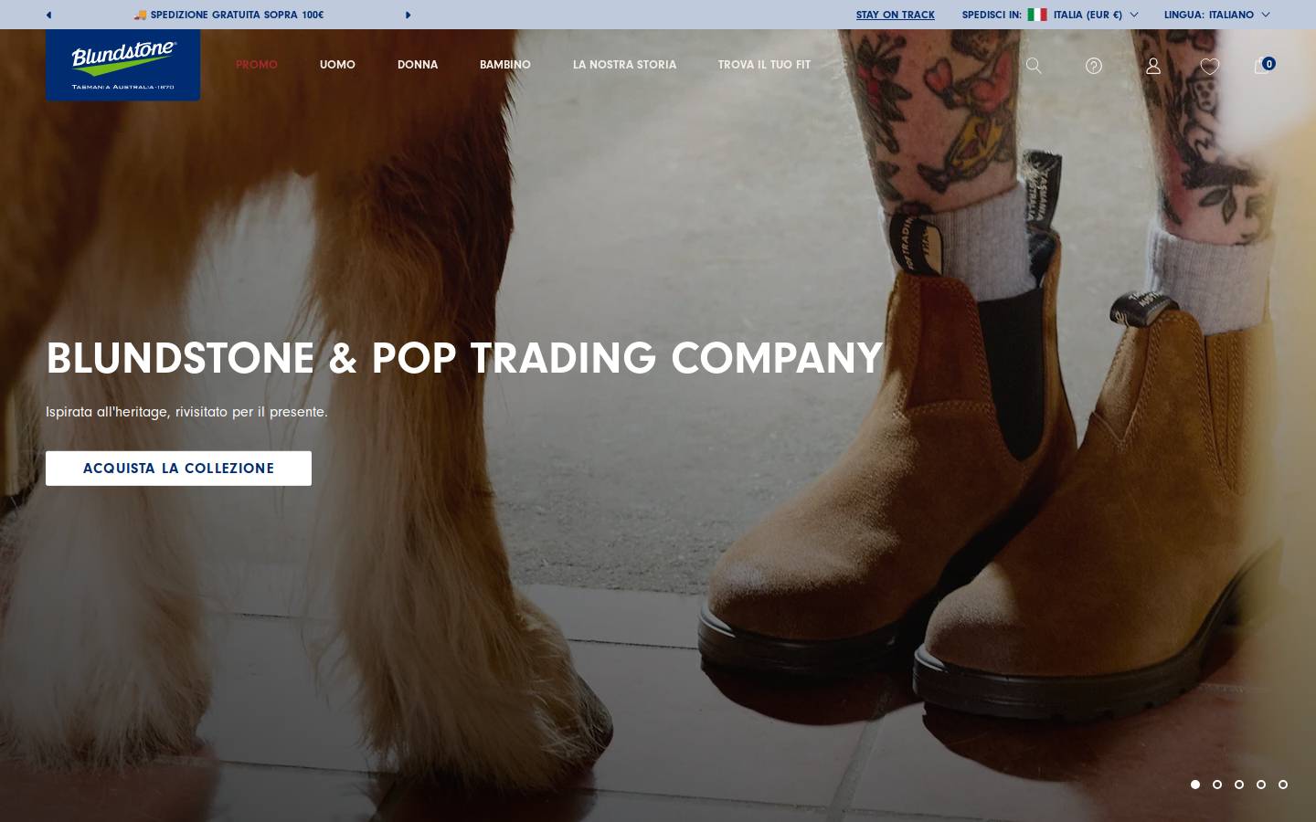 Blundstone homepage screenshot