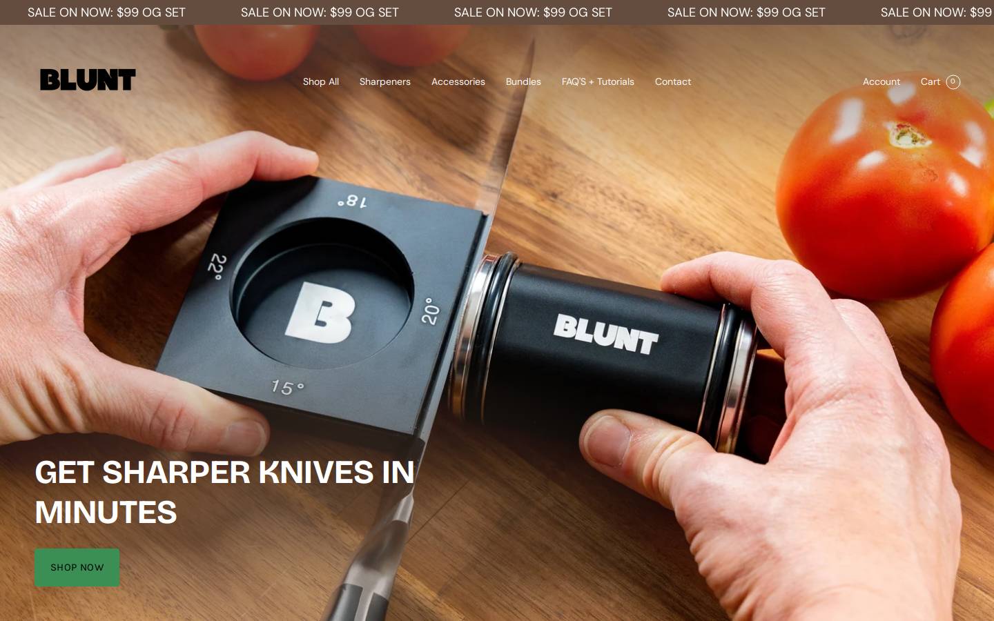 bluntknifesharpener.com.au homepage screenshot