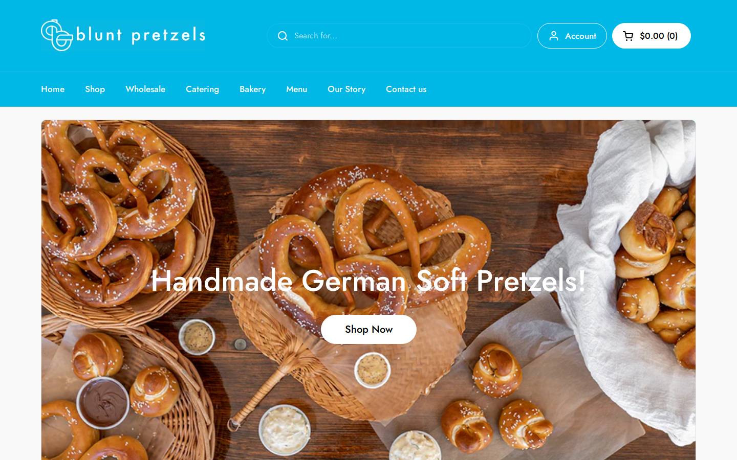 bluntpretzels.com homepage screenshot