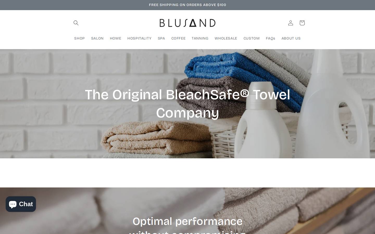 blusand.com homepage screenshot