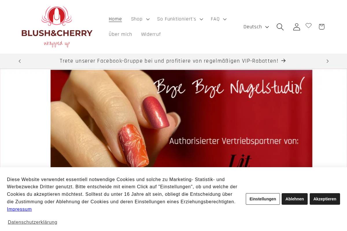 blushandcherry.com homepage screenshot