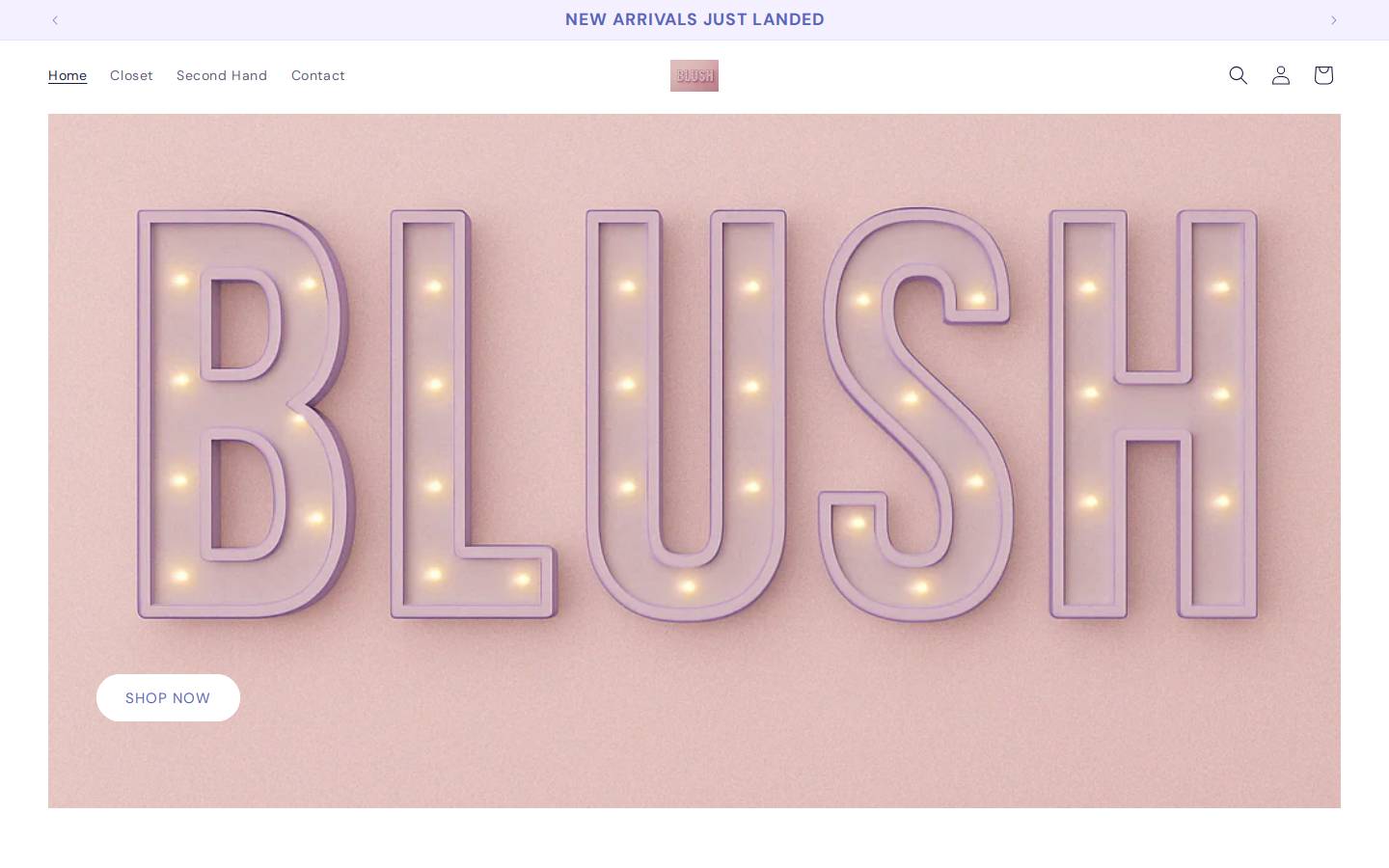 blushcloset.com homepage screenshot