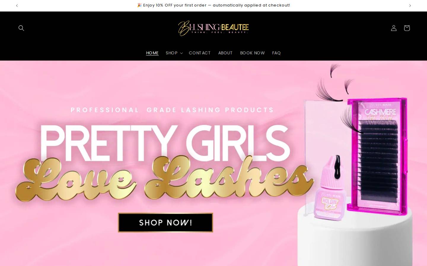 blushingbeautee.com homepage screenshot