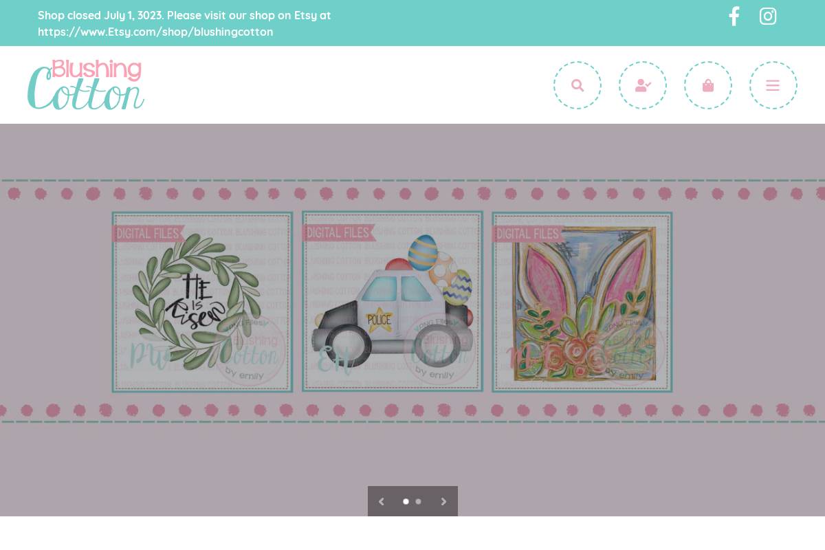 blushingcotton.com homepage screenshot