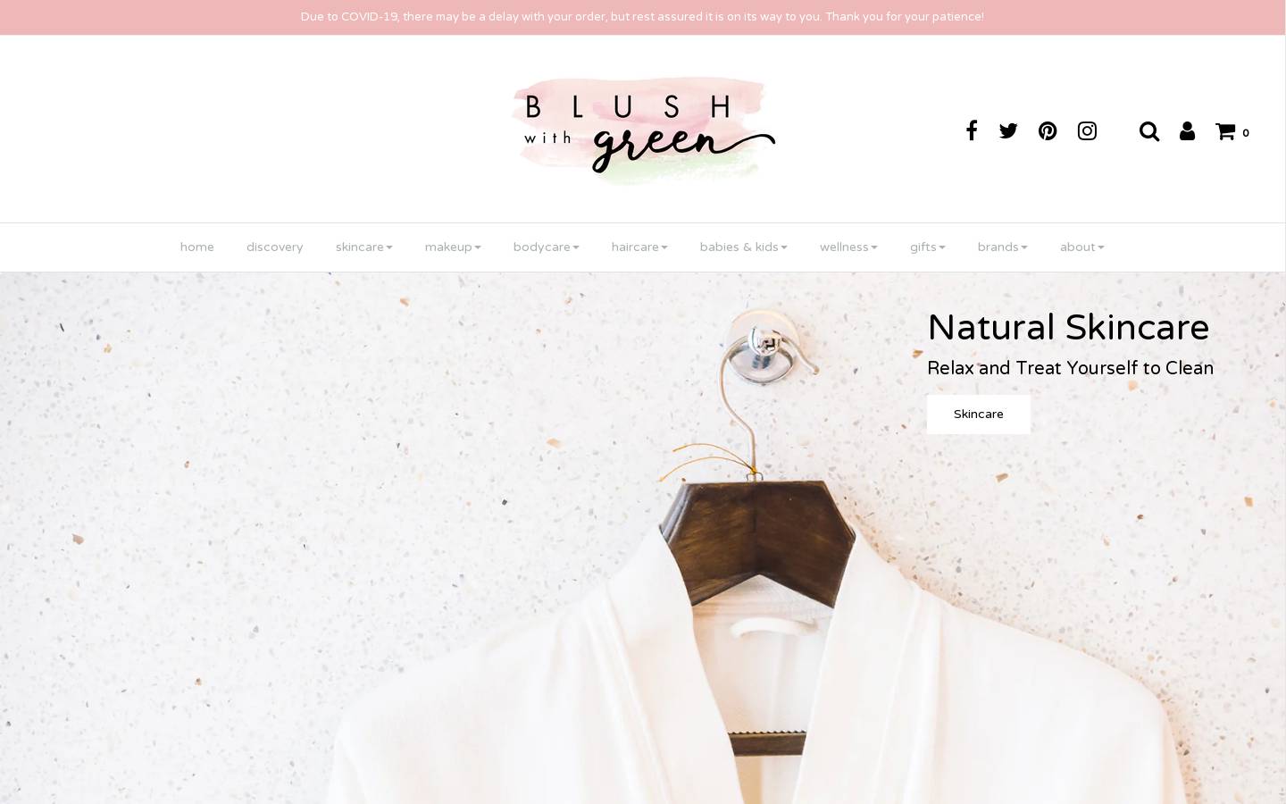 blushwithgreen.com homepage screenshot