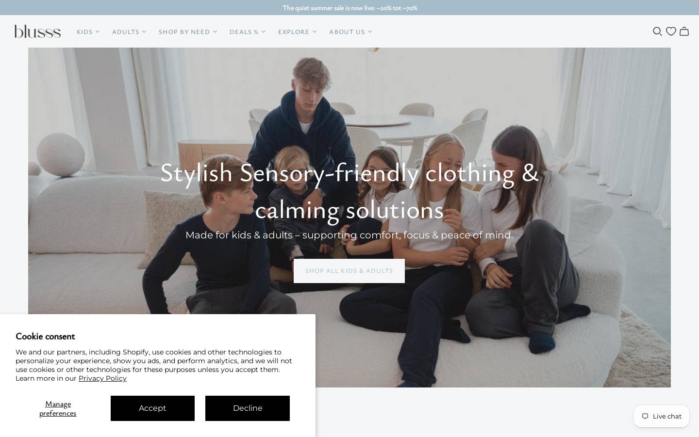 Blusss homepage screenshot