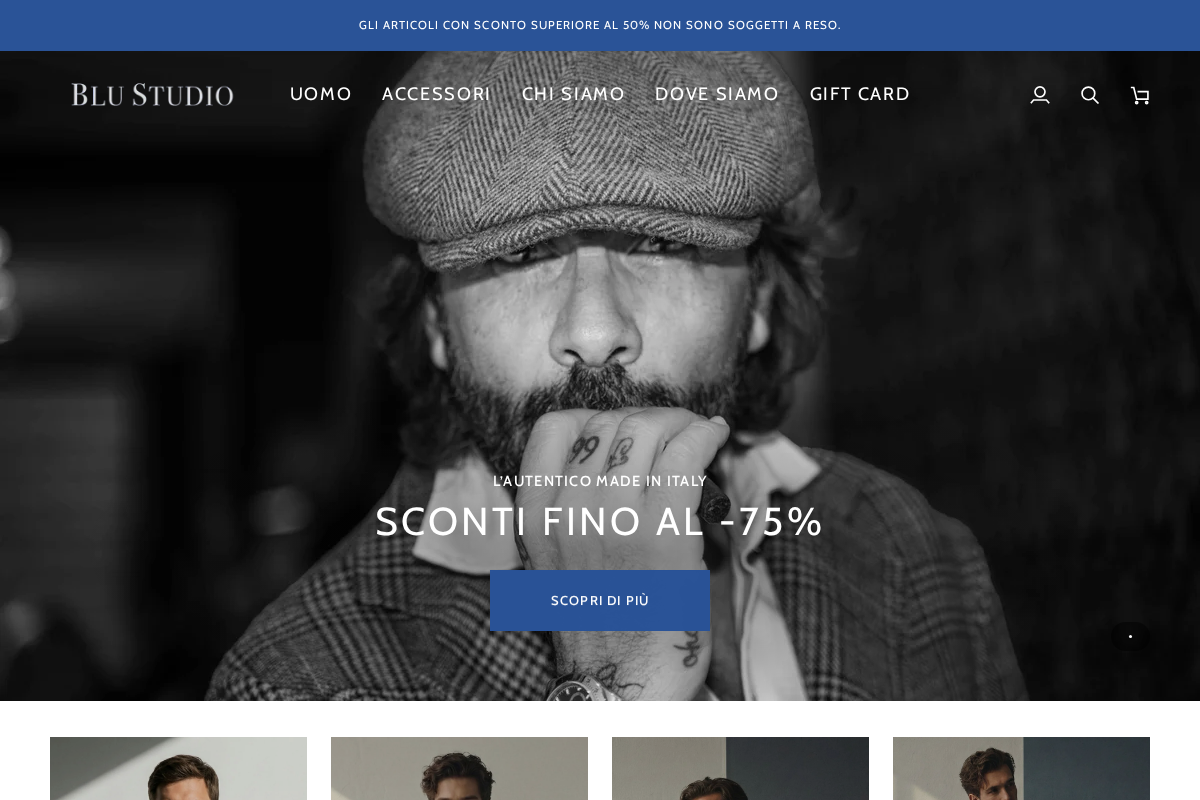 Blustudioshop homepage screenshot