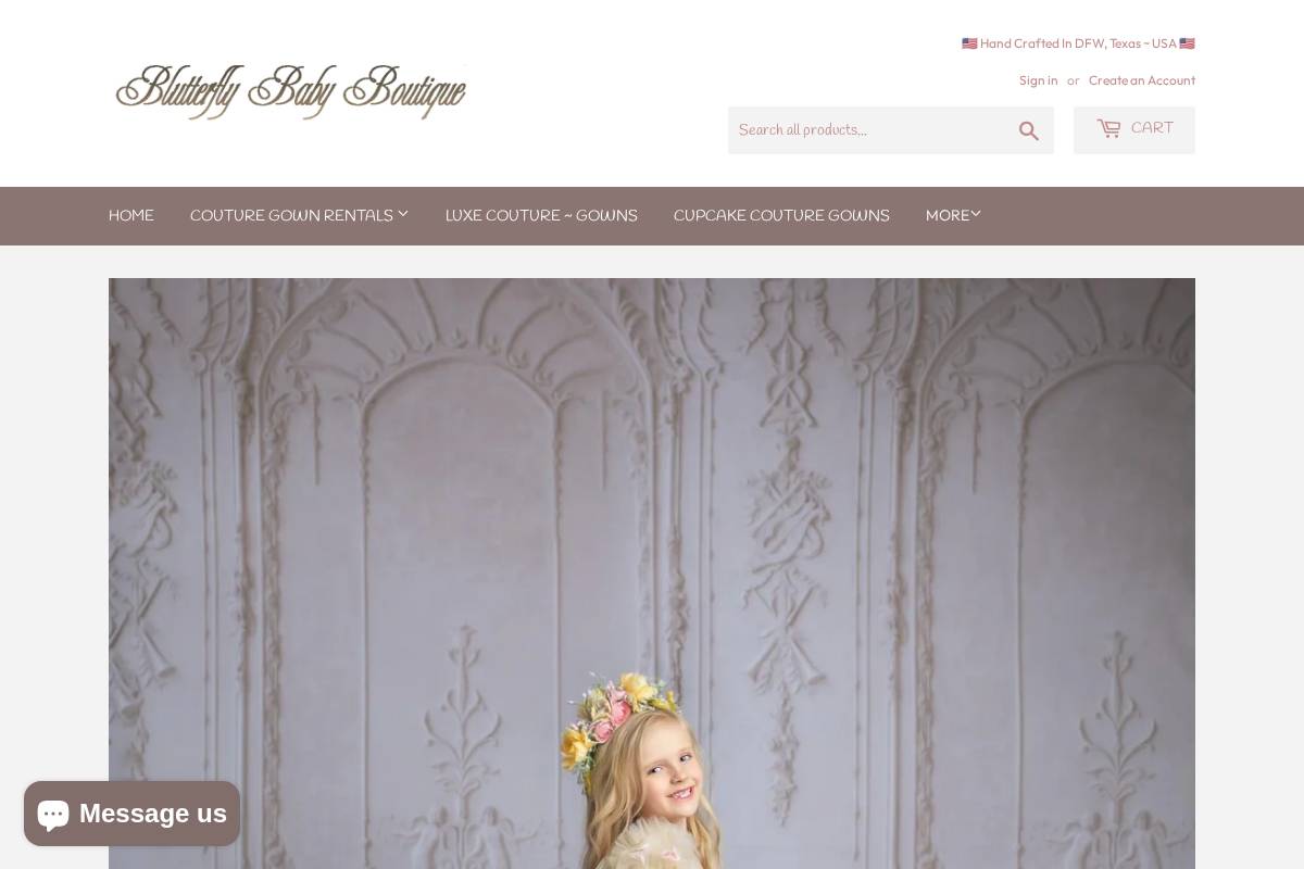 blutterflybabyboutique.com homepage screenshot