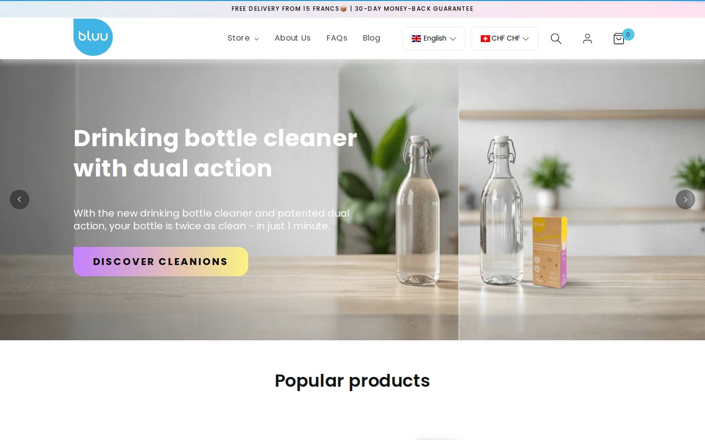 bluuwash homepage screenshot
