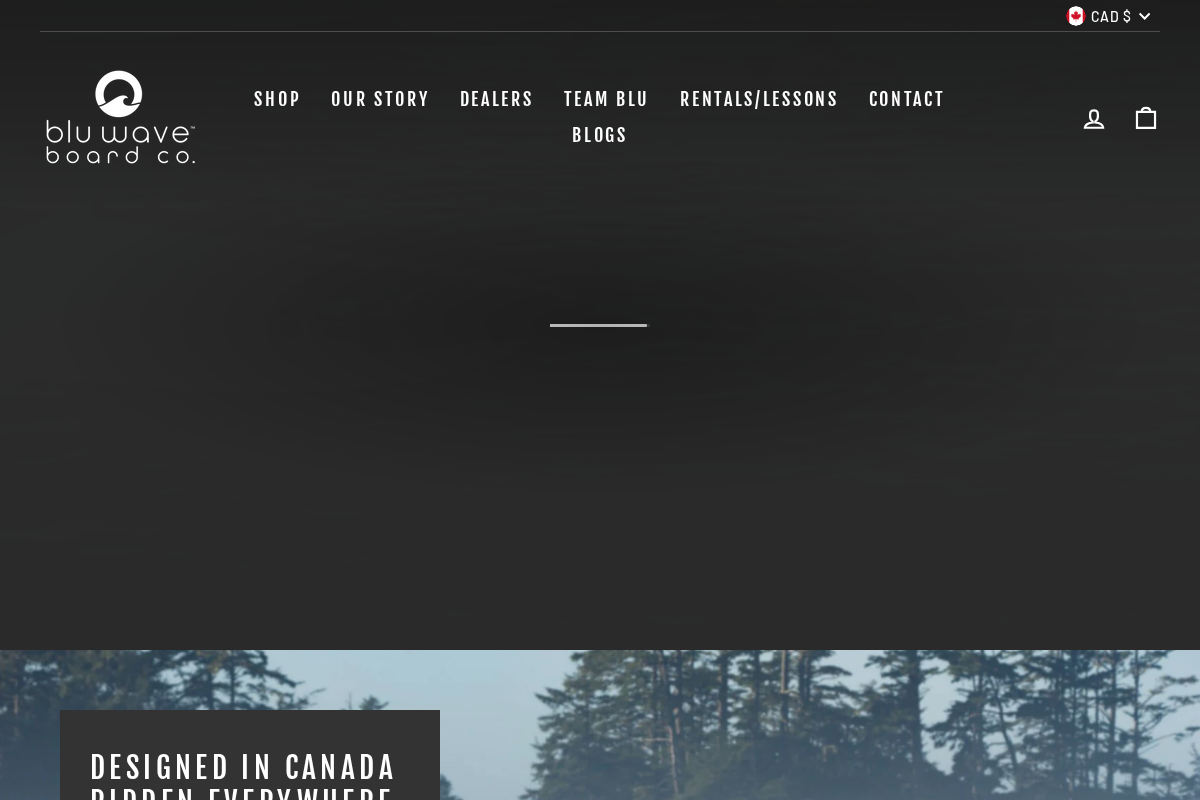 Blu Wave SUP homepage screenshot