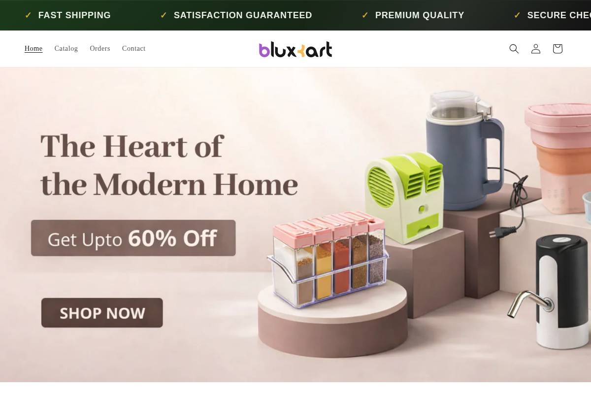 bluxkart.com homepage screenshot