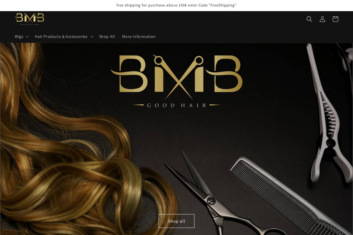 bmbgoodhair.com homepage screenshot