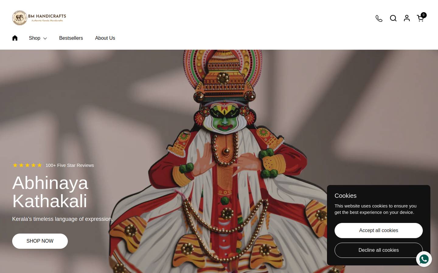 bmhandicrafts.com homepage screenshot