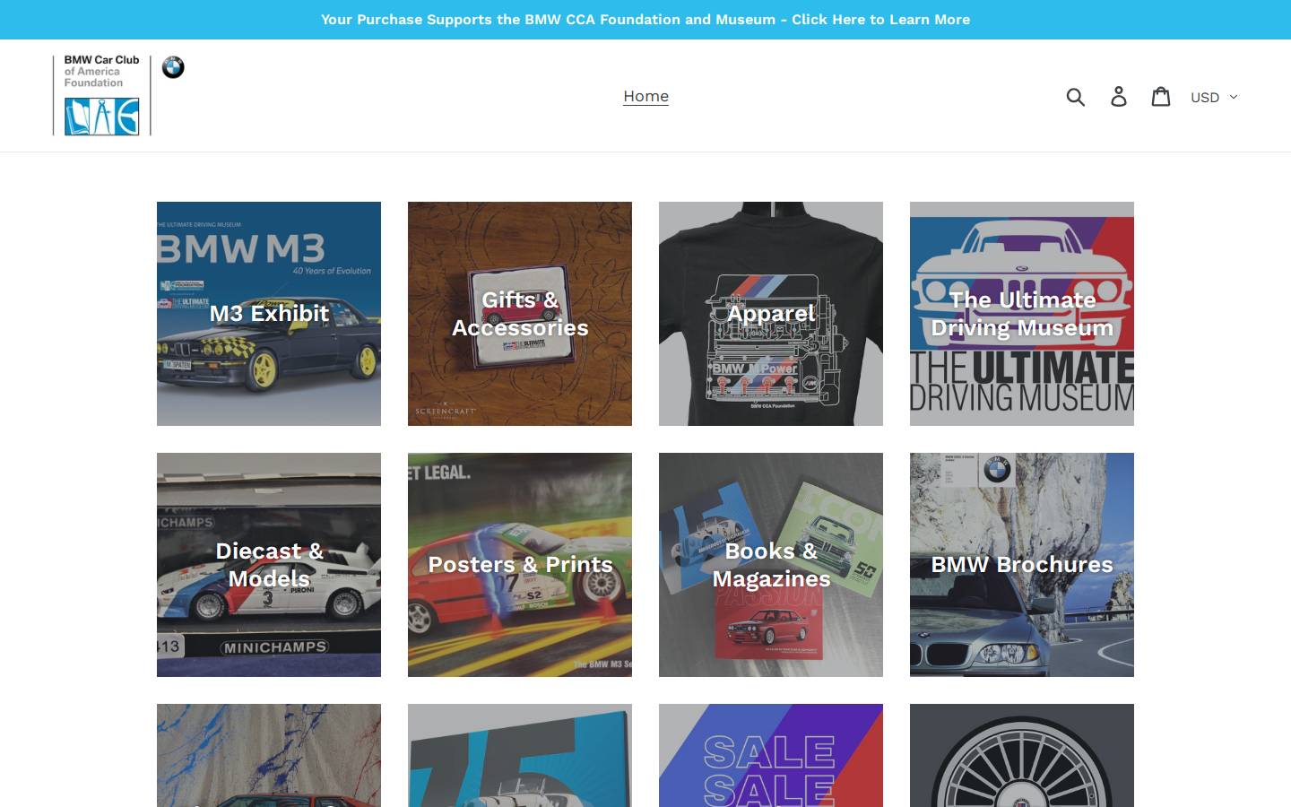 bmwccafoundationstore.com homepage screenshot