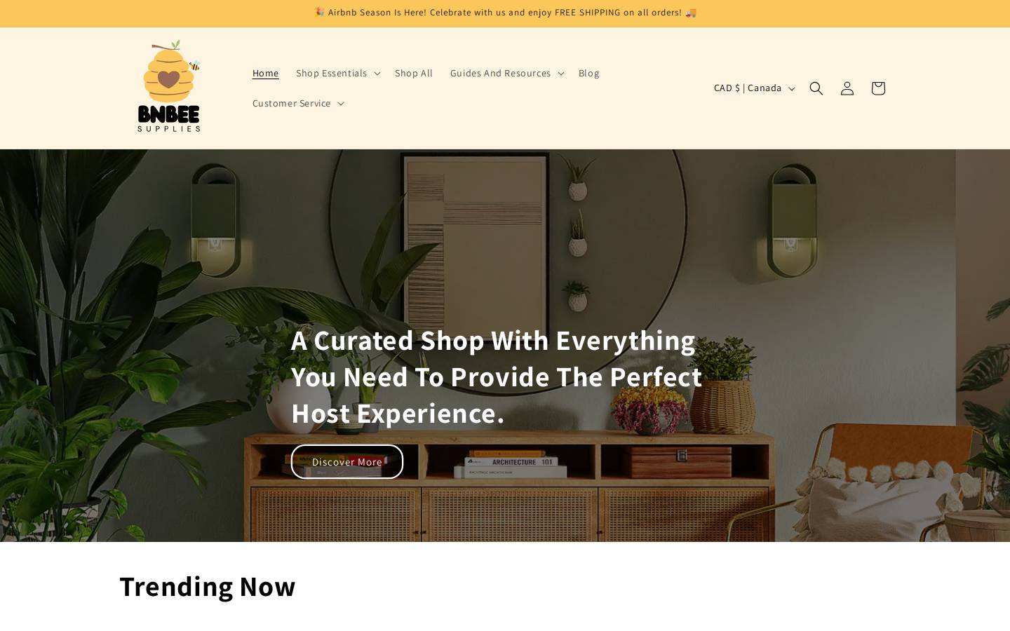 bnbeesupplies.com homepage screenshot