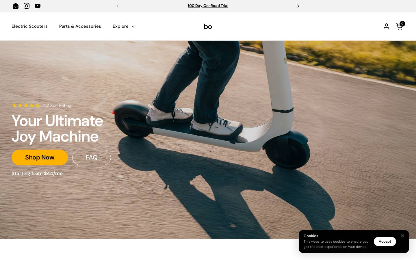 BO homepage screenshot