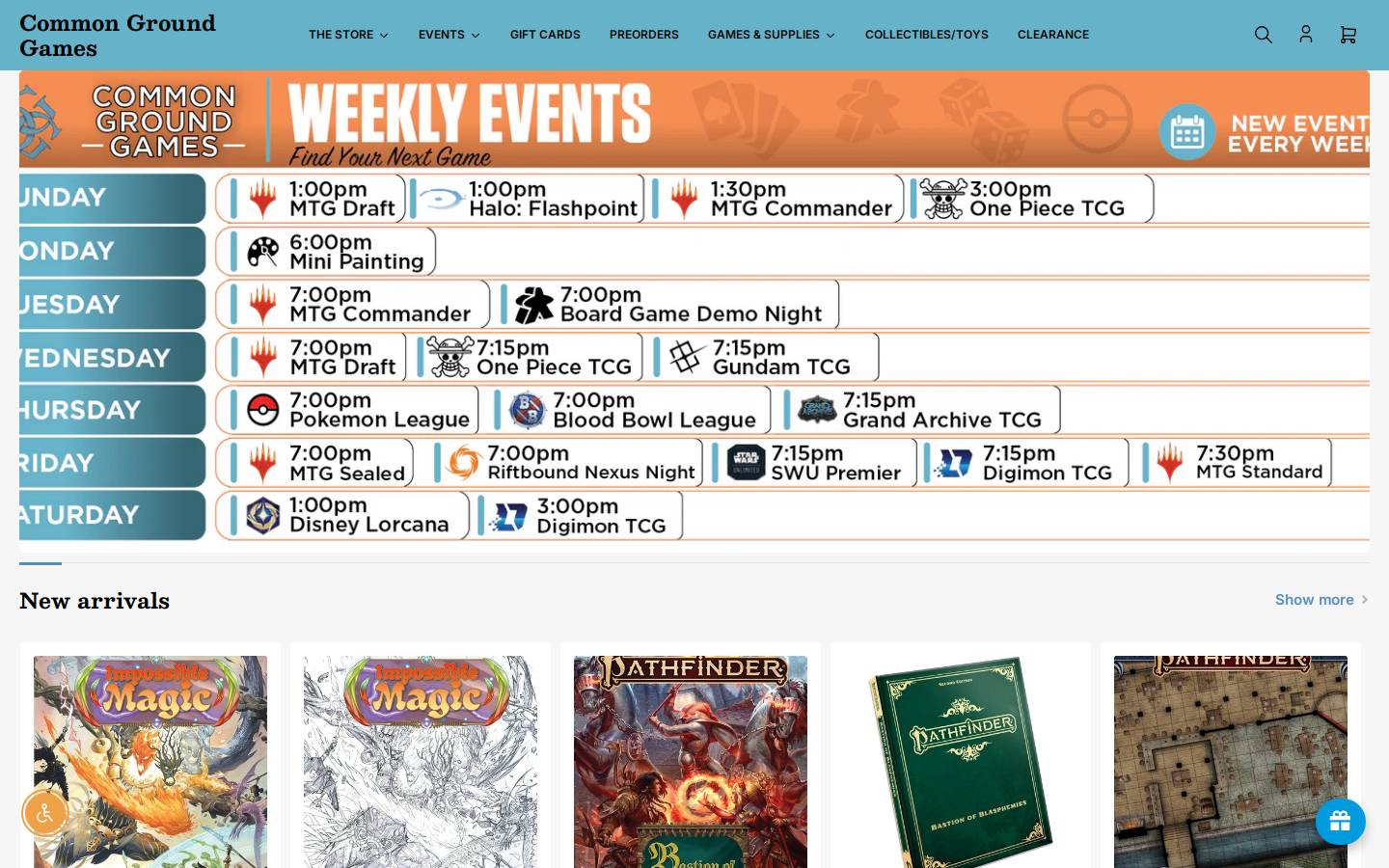 Boardgamesdallas homepage screenshot