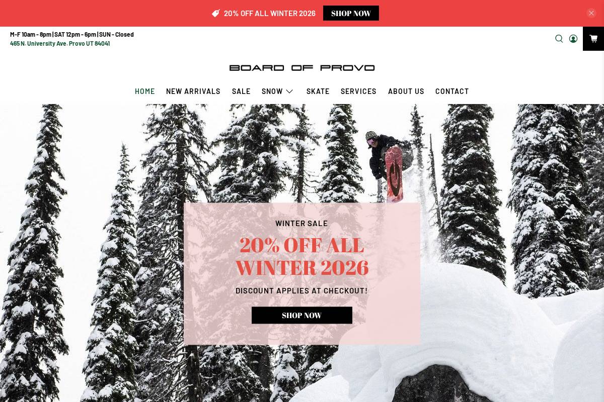 Board of Provo homepage screenshot