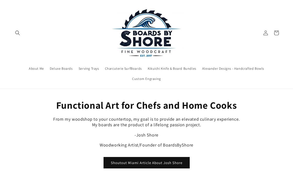 boardsbyshore.com homepage screenshot