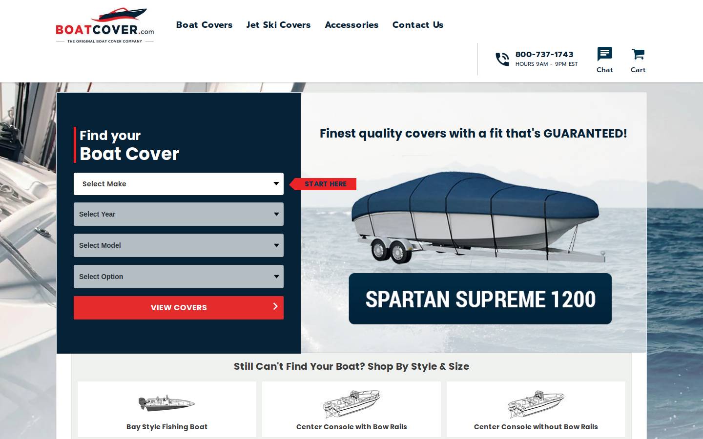 boatcover.com homepage screenshot