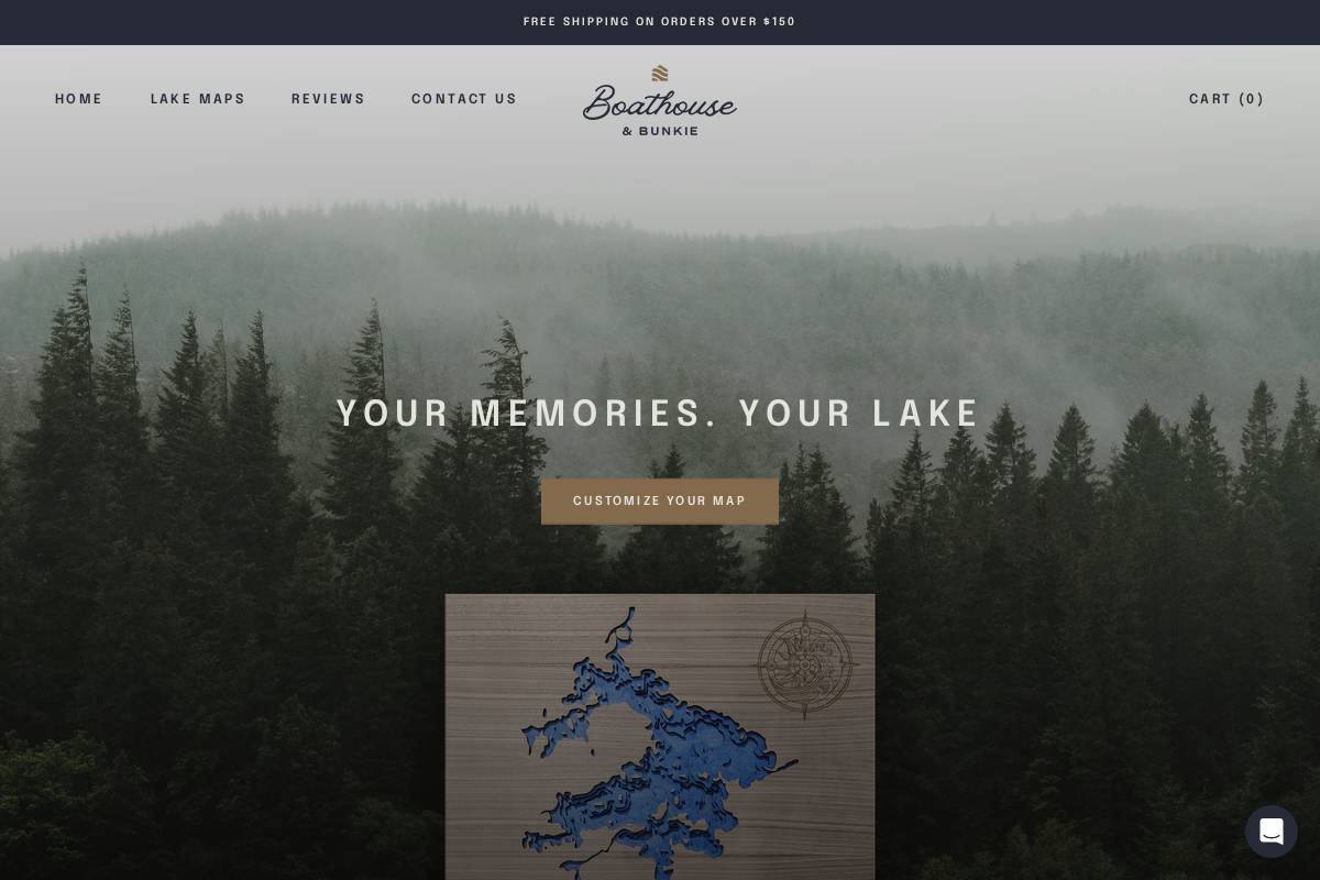 boathouseandbunkie.com homepage screenshot