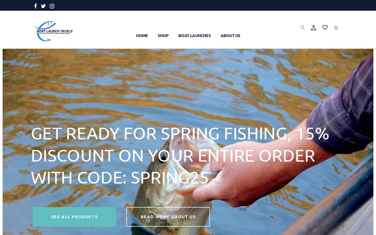 boatlaunchtackle.com homepage screenshot