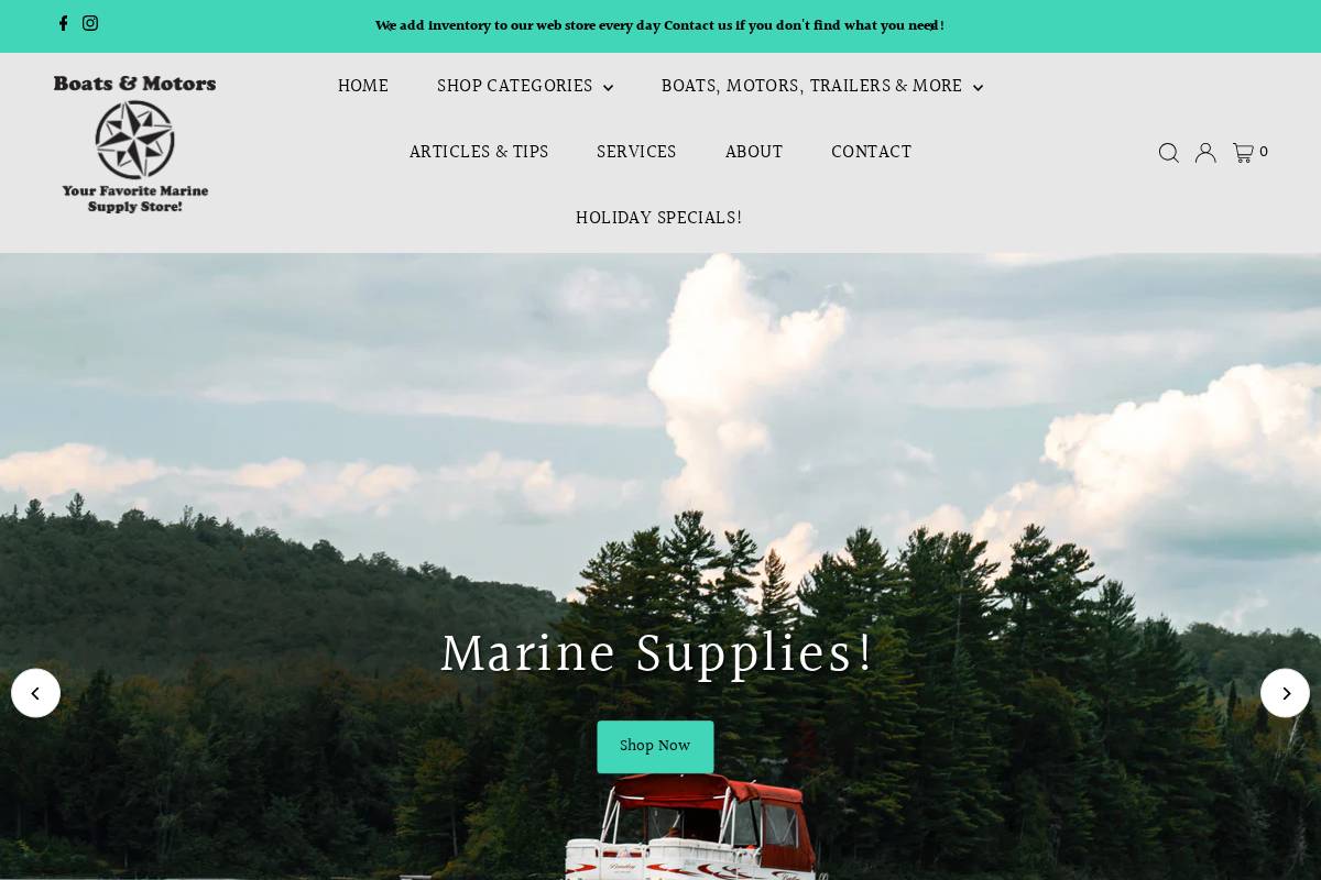 boatsnmotors.com homepage screenshot